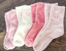 Load image into Gallery viewer, rts: Fuzzy Valentine Heart Socks