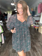 Load image into Gallery viewer, The Jacqueline Sheer Sleeve Floral Fall Dress