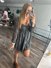 Load image into Gallery viewer, The Jacqueline Sheer Sleeve Floral Fall Dress