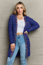 Load image into Gallery viewer, Plaid Fringe Trim Cardigan