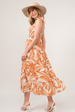 Load image into Gallery viewer, Tie Shoulder Smocked Midi Tiered Dress