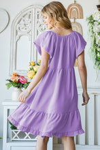 Load image into Gallery viewer, Texture Ruffle Hem Short Sleeve Dress