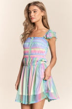 Load image into Gallery viewer, Rainbow Smocked Mini Mesh Dress