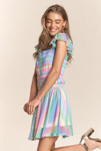 Load image into Gallery viewer, Rainbow Smocked Mini Mesh Dress