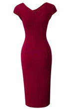 Load image into Gallery viewer, Asymmetrical Neck Short Sleeve Slit Dress