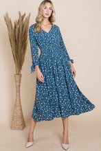 Load image into Gallery viewer, Floral V-Neck Midi Dress