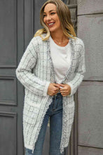 Load image into Gallery viewer, Plaid Fringe Trim Cardigan
