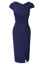 Load image into Gallery viewer, Asymmetrical Neck Short Sleeve Slit Dress