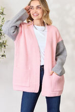 Load image into Gallery viewer, Contrast Open Front Cardigan with Pockets