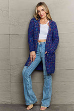Load image into Gallery viewer, Plaid Fringe Trim Cardigan