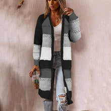 Load image into Gallery viewer, Color Block Openwork Cardigan
