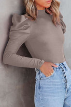 Load image into Gallery viewer, Mock Neck Puff Sleeve Bodysuit