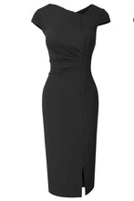 Load image into Gallery viewer, Asymmetrical Neck Short Sleeve Slit Dress