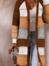 Load image into Gallery viewer, Color Block Openwork Cardigan