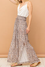 Load image into Gallery viewer, Printed Smocked Waist Slit Wide Leg Pants
