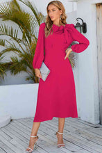 Load image into Gallery viewer, Twisted Long Sleeve Midi Dress