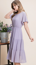 Load image into Gallery viewer, BETTE DAVIS EYES IN LILAC MIDI DRESS