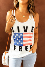 Load image into Gallery viewer, LIVE FREE Stars and Stripes Graphic Tank