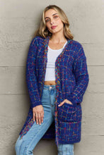 Load image into Gallery viewer, Plaid Fringe Trim Cardigan