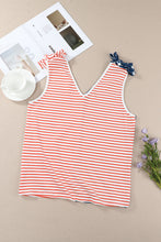 Load image into Gallery viewer, Star and Stripe V-Neck Bow Detail Tank