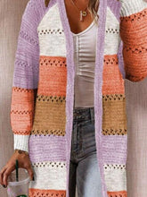 Load image into Gallery viewer, Color Block Openwork Cardigan