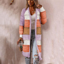 Load image into Gallery viewer, Color Block Openwork Cardigan