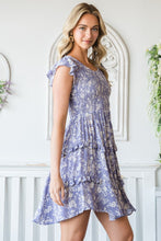 Load image into Gallery viewer, Floral Ruffle Trim Smocked Mini Dress