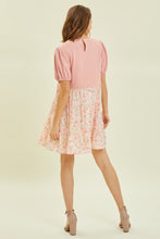 Load image into Gallery viewer, Round Neck Floral Ruffle Hem Mini Dress