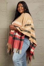 Load image into Gallery viewer, Plaid Shawl Poncho Cardigan