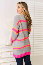 Load image into Gallery viewer, Woven Ribbed Long Sleeve Cardigan