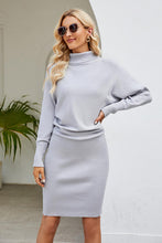 Load image into Gallery viewer, Ribbed Mock Neck Long Sleeve Dress