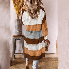 Load image into Gallery viewer, Color Block Openwork Cardigan