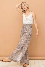 Load image into Gallery viewer, Printed Smocked Waist Slit Wide Leg Pants
