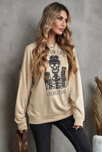 Load image into Gallery viewer, Halloween Skeleton Graphic Dropped Shoulder Sweatshirt