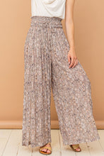 Load image into Gallery viewer, Printed Smocked Waist Slit Wide Leg Pants
