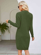 Load image into Gallery viewer, Cable-Knit V-Neck Mini Sweater Dress