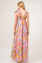 Load image into Gallery viewer, Printed Tie Shoulder Tiered Maxi Dress