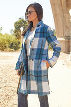 Load image into Gallery viewer, Double Take Full Size Plaid Button Up Lapel Collar Coat