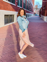 Load image into Gallery viewer, Horizontal Stripe Side Slit V-Neck Dress