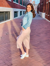 Load image into Gallery viewer, Horizontal Stripe Side Slit V-Neck Dress