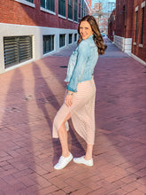 Load image into Gallery viewer, Horizontal Stripe Side Slit V-Neck Dress