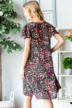 Load image into Gallery viewer, Printed Ruffled Short Sleeve Dress with Pockets
