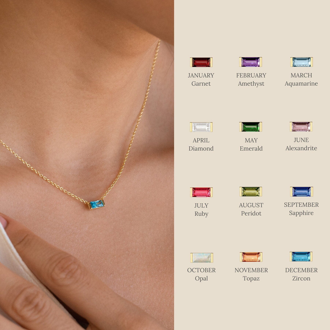 * RTS* Dainty Birthstone Pendant Necklace (FEBRUARY ONLY)