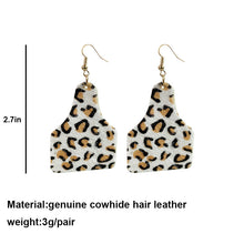 Load image into Gallery viewer, *RTS*  Cow Tag Leather Earrings
