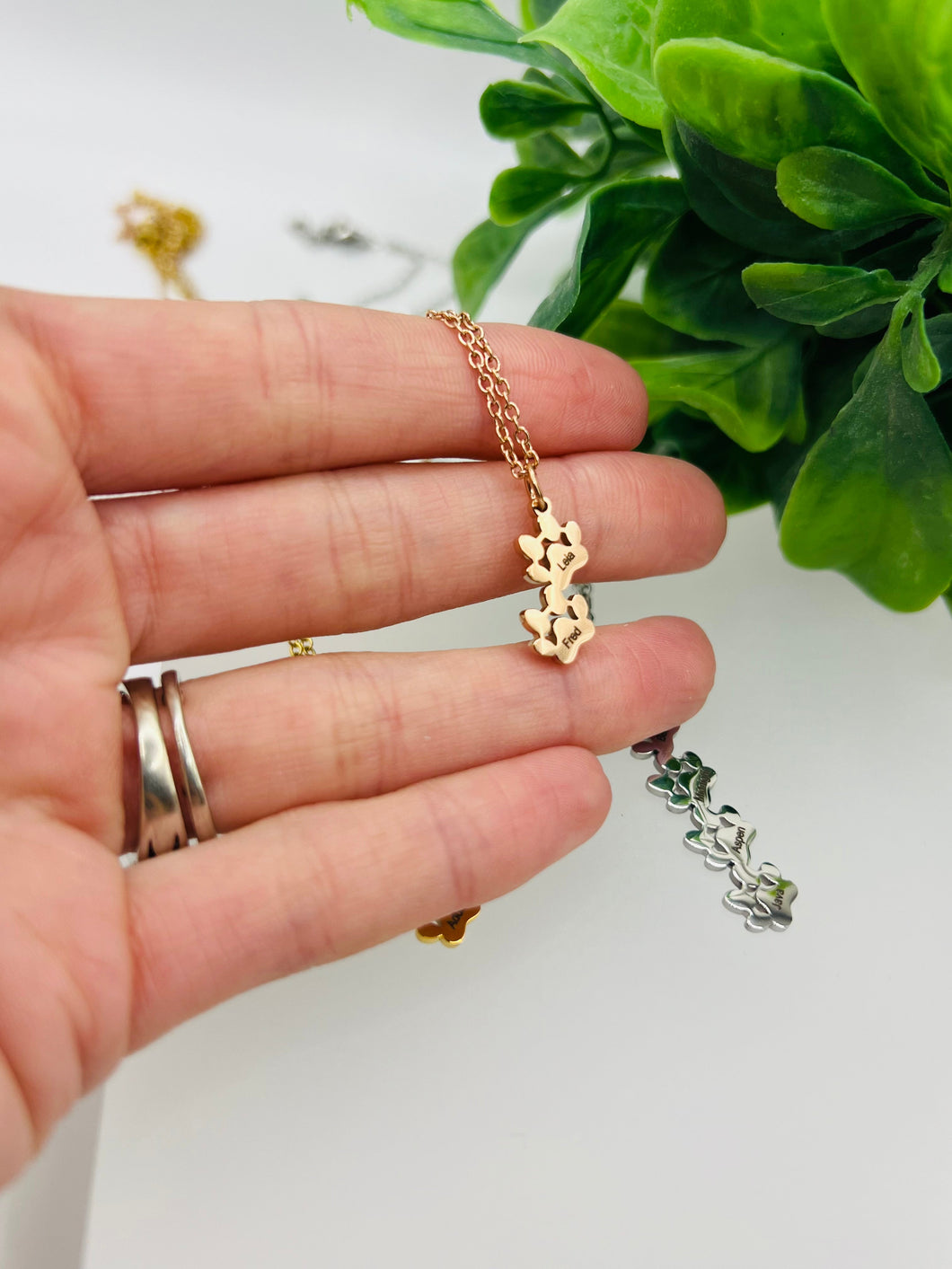 *Preorder: Custom Engraved Paw Print Necklace*