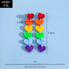Load image into Gallery viewer, *RTS* Rainbow Heart Drop Studs
