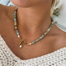Load image into Gallery viewer, Preorder: Natural Stone and Pearl Beaded Necklace
