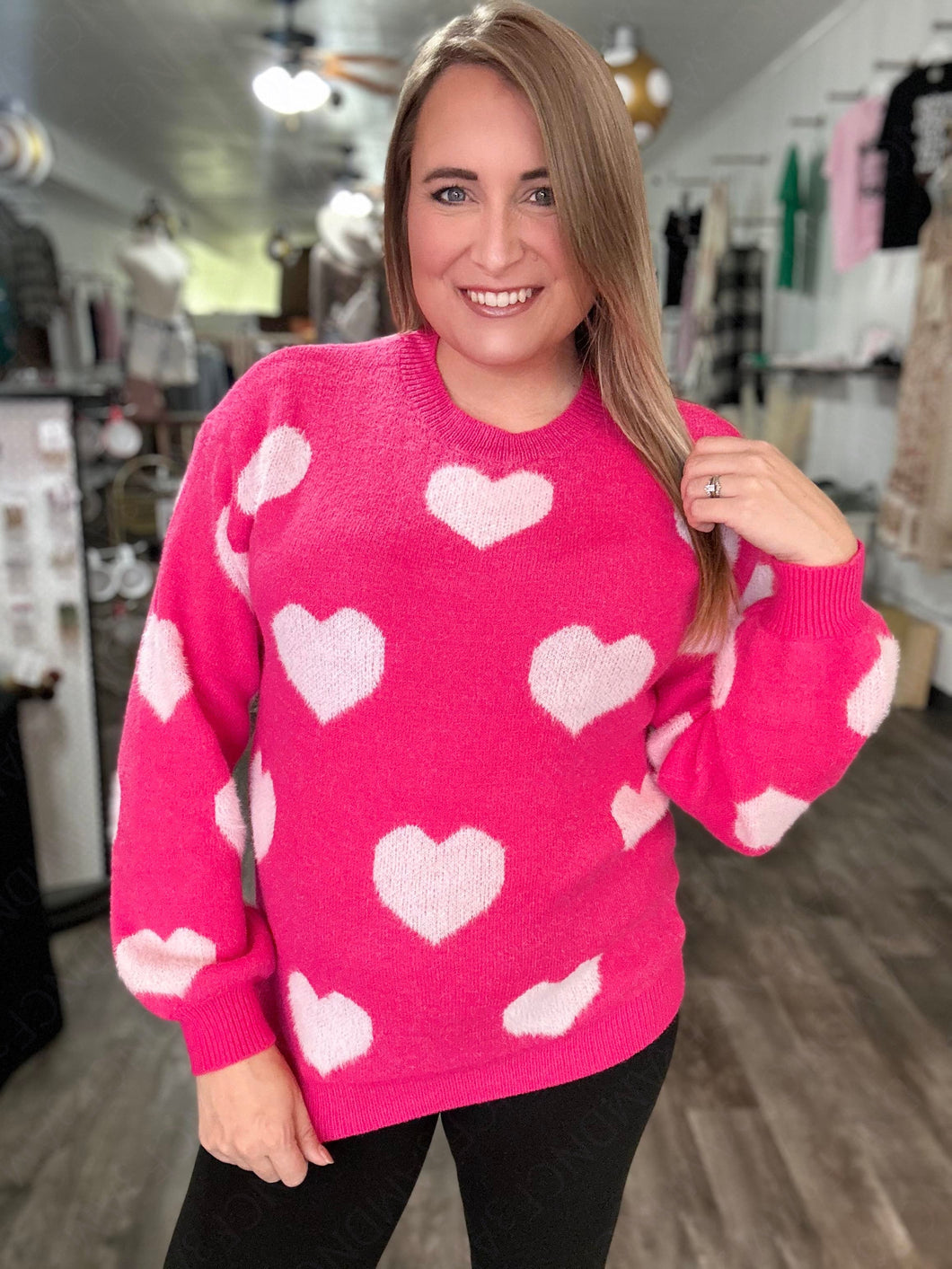 The Sweetheart Hot Pink Sweater
