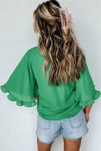 Load image into Gallery viewer, PREORDER: The Zoey Green Ruffle Top 1.27.25 osym
