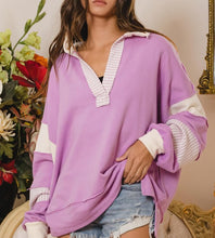 Load image into Gallery viewer, The Delinda Stripe and Color Blocking Pullover
